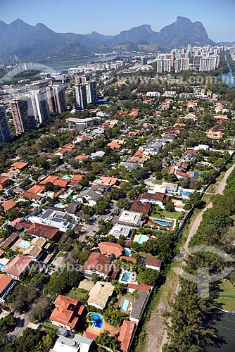  Aerial photo of the Barra da Tijuca neighborhood with the Rock of Gavea in the background  - Rio de Janeiro city - Rio de Janeiro state (RJ) - Brazil