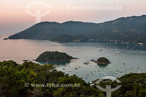  View of the Vila do Abraao sunset from gliding ramp  - Angra dos Reis city - Rio de Janeiro state (RJ) - Brazil