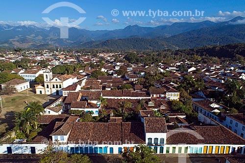  Picture taken with drone of the historic center of Paraty city  - Paraty city - Rio de Janeiro state (RJ) - Brazil