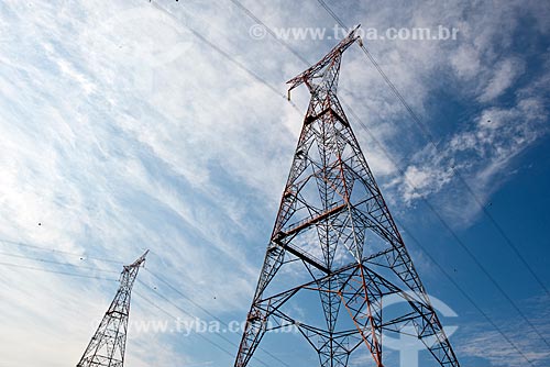  Transmission towers of the Power Conversion Center - where the frequency conversion from 60Hz (Brazil) to 50Hz (Argentina)  - Garruchos city - Rio Grande do Sul state (RS) - Brazil