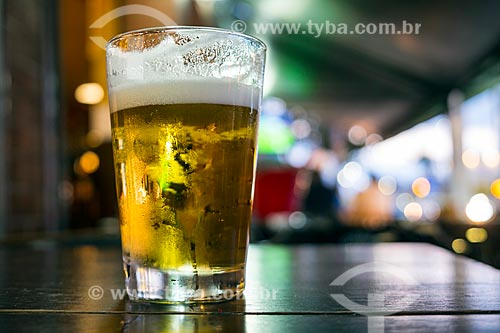  Detail of draft beer cup  - Sao Caetano do Sul city - Sao Paulo state (SP) - Brazil