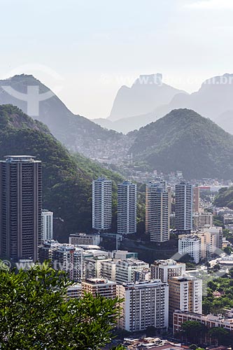  View of the Botafogo neighborhood from Urca Mountain with the Rock of Gavea in the background  - Rio de Janeiro city - Rio de Janeiro state (RJ) - Brazil