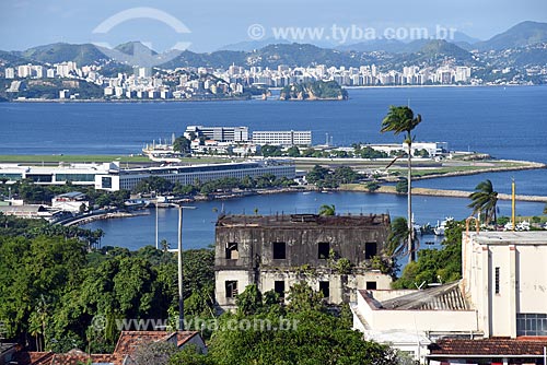  View of the Santos Dumont Airport from the Park of Ruins Municipal Cultural Center  - Rio de Janeiro city - Rio de Janeiro state (RJ) - Brazil