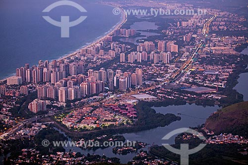  View of the dawn - Barra da Tijuca neighborhood from Rock of Gavea  - Rio de Janeiro city - Rio de Janeiro state (RJ) - Brazil