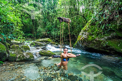  Bather - Santo Antonio River - Serrinha do Alambari Environmental Protection Area  - Resende city - Rio de Janeiro state (RJ) - Brazil