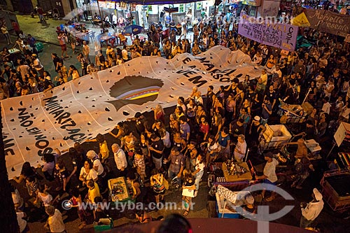  Manifestation to remember 1 month for the murder of Vereadora Marielle Franco - Nem de Sa Avenue  - Rio de Janeiro city - Rio de Janeiro state (RJ) - Brazil