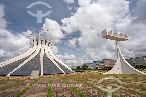  Facade of the Metropolitan Cathedral of Our Lady of Aparecida (1958) - also known as Cathedral of Brasilia  - Brasilia city - Distrito Federal (Federal District) (DF) - Brazil