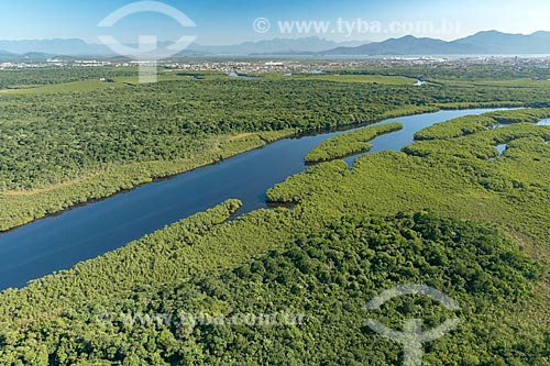  Aerial photo of the Almeida River  - Paranagua city - Parana state (PR) - Brazil