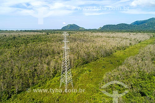  Picture taken with drone of the transmission tower - Sao Sebastiao Center of the Mar Mountains State Park  - Sao Sebastiao city - Sao Paulo state (SP) - Brazil