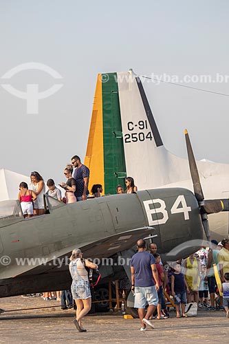  Republic P-47D Thumderbolt airplane from Brazilian Air Force on exhibit - Afonsos Air Force Base during the commemoration of the 145 years of the birth of Santos Dumont  - Rio de Janeiro city - Rio de Janeiro state (RJ) - Brazil