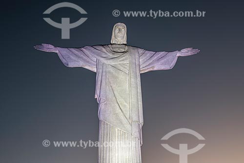  View of statue of Christ the Redeemer (1931) during the night  - Rio de Janeiro city - Rio de Janeiro state (RJ) - Brazil
