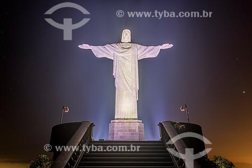  View of statue of Christ the Redeemer (1931) during the night  - Rio de Janeiro city - Rio de Janeiro state (RJ) - Brazil