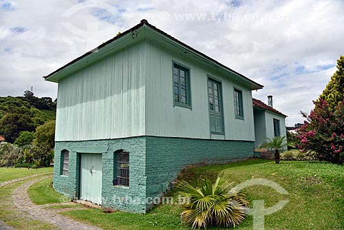  House of typical architecture of stone and wood in the Gaucha Mountain Range  - Bento Goncalves city - Rio Grande do Sul state (RS) - Brazil