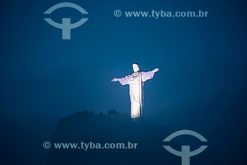  View of Christ the Redeemer at night  - Rio de Janeiro city - Rio de Janeiro state (RJ) - Brazil