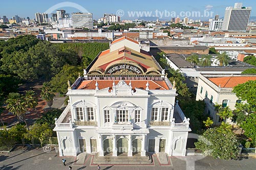  Picture taken with drone of the facade of the Jose de Alencar Theater (1910)  - Fortaleza city - Ceara state (CE) - Brazil