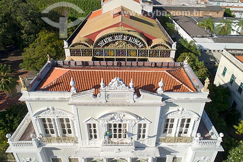  Picture taken with drone of the facade of the Jose de Alencar Theater (1910)  - Fortaleza city - Ceara state (CE) - Brazil