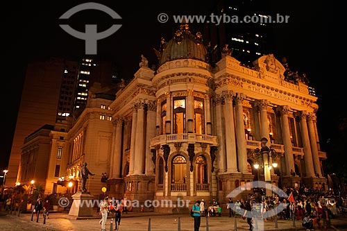  Facade of the Municipal Theater of Rio de Janeiro (1909) at night  - Rio de Janeiro city - Rio de Janeiro state (RJ) - Brazil