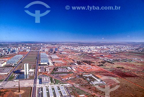  Aerial photo of the National Congress during the construction of Brasilia  - Brasilia city - Distrito Federal (Federal District) (DF) - Brazil