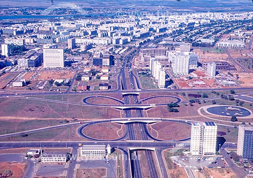  Aerial photo of the Burle Marx Garden during the construction of Brasilia  - Brasilia city - Distrito Federal (Federal District) (DF) - Brazil