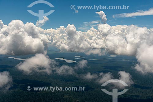  Aerial photo of snippet of the Iguassu River  - Foz do Iguacu city - Parana state (PR) - Brazil