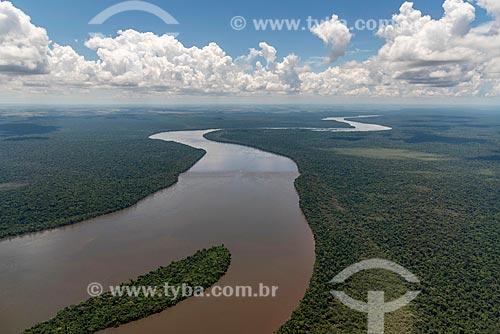  Aerial photo of snippet of the Iguassu River  - Foz do Iguacu city - Parana state (PR) - Brazil