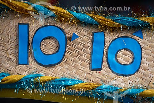  Detail of placard that says: 10 10 - Luiz Gonzaga Northeast Traditions Centre  - Rio de Janeiro city - Rio de Janeiro state (RJ) - Brazil