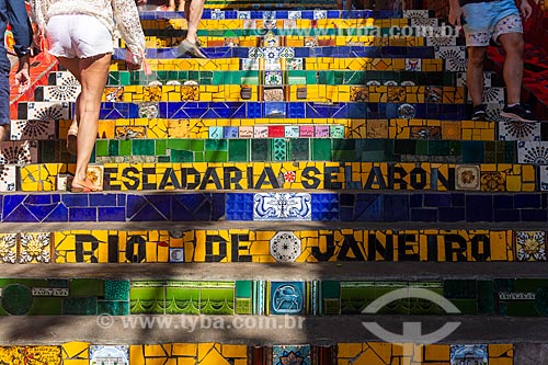  Detail of Escadaria do Selaron (Selaron Staircase)  - Rio de Janeiro city - Rio de Janeiro state (RJ) - Brazil