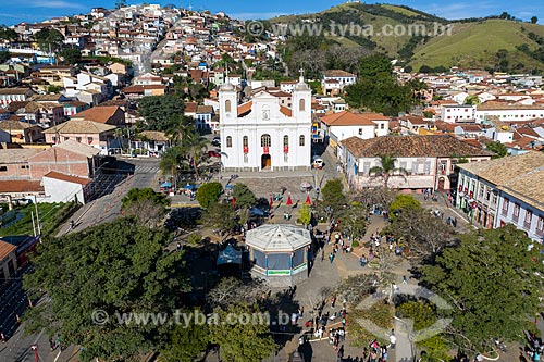 Picture taken with drone of the Sao Luiz de Tolosa Mother Church  - Sao Luiz do Paraitinga city - Sao Paulo state (SP) - Brazil