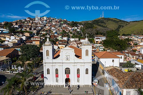 Picture taken with drone of the Sao Luiz de Tolosa Mother Church  - Sao Luiz do Paraitinga city - Sao Paulo state (SP) - Brazil