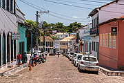  Street with colored houses  - Lencois city - Bahia state (BA) - Brazil