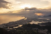 View of the Barra da Tijuca neighborhood from Pedra Bonita (Bonita Stone) during the sunset  - Rio de Janeiro city - Rio de Janeiro state (RJ) - Brazil