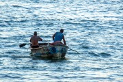 Fishermen on fishing boat - Fishing village Z-13 - on Post 6 of Copacabana Beach - Rio de Janeiro city - Rio de Janeiro state (RJ) - Brazil