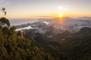 View of the Barra da Tijuca neighborhood from Tijuca Forest during the sunset  - Rio de Janeiro city - Rio de Janeiro state (RJ) - Brazil