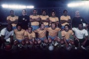 Brazilian Team. Standing: Ze Maria, Leao, Brito, Vantuir, Clodoaldo and Marco Antonio. Crouching: Jairzinho, Gerson, Tostao, Leivinha and Rivellino - 70s - Rio de Janeiro city - Rio de Janeiro state (RJ) - Brazil