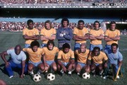 Brazilian Team: Standing: Ze Maria, Marinho Chagas, Wendell, Luis Pereira, Piazza and Carbone. Crouching: Jairzinho, Paulo Cesar Carpeggiani, Mirandinha, Ademir da Guia and Edu - Friendly Match Brazil vs Czechoslovakia - Rio de Janeiro city - Rio de Janeiro state (RJ) - Brazil