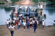 Ferry crossing the river - The 80s - Porto Velho city - Rondonia state (RO) - Brazil