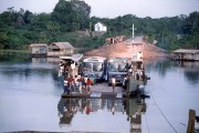 Ferry crossing the river - The 80s - Porto Velho city - Rondonia state (RO) - Brazil
