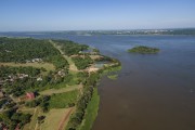 Picture taken with drone of the Parana River - Guaira city - Parana state (PR) - Brazil