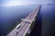 Aerial view of the Rio-Niteroi Bridge (1974) - 80s - Rio de Janeiro city - Rio de Janeiro state (RJ) - Brazil