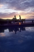 Tourists at the swimming pool of the Hotel Vila Deste - Armaçao Beach - 80s - Armacao dos Buzios city - Rio de Janeiro state (RJ) - Brazil