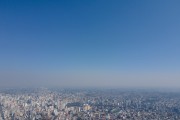 Panoramic view of Curitiba showing air pollution - Curitiba city - Parana state (PR) - Brazil