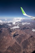 View during flyover over the Andes Mountains - Chile-Argentina border - Chile