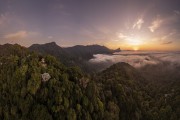 Picture taken with drone of the Mirante of Vista Chinesa (Chinese View) at dawn - Rio de Janeiro city - Rio de Janeiro state (RJ) - Brazil