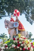 Sculpture of Saint George near the Church of the Martyrs Sao Gonçalo Garcia and Sao Jorge, better known as the Church of Sao Jorge - Located on the corner of Alfandega Street and Republica Square - Rio de Janeiro city - Rio de Janeiro state (RJ) - Brazil