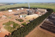 Photo taken with a drone of Tiete powerplant - sugar and alcohol producer - Ubarana city - Sao Paulo state (SP) - Brazil