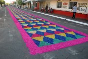 Street decorated for Corpus Christi procession - Potirendaba city - Sao Paulo state (SP) - Brazil