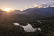 Picture taken with drone of the lake - Guapiacu Ecological Reserve - Cachoeiras de Macacu city - Rio de Janeiro state (RJ) - Brazil