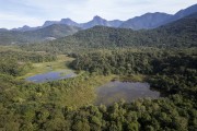 Picture taken with drone of the lake - Guapiacu Ecological Reserve - Cachoeiras de Macacu city - Rio de Janeiro state (RJ) - Brazil