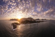 Picture taken with drone of Arpoador Stone at sunset - Rio de Janeiro city - Rio de Janeiro state (RJ) - Brazil