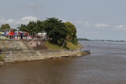 Retaining wall and the Amazon River on the riverfront - Parintins city - Amazonas state (AM) - Brazil